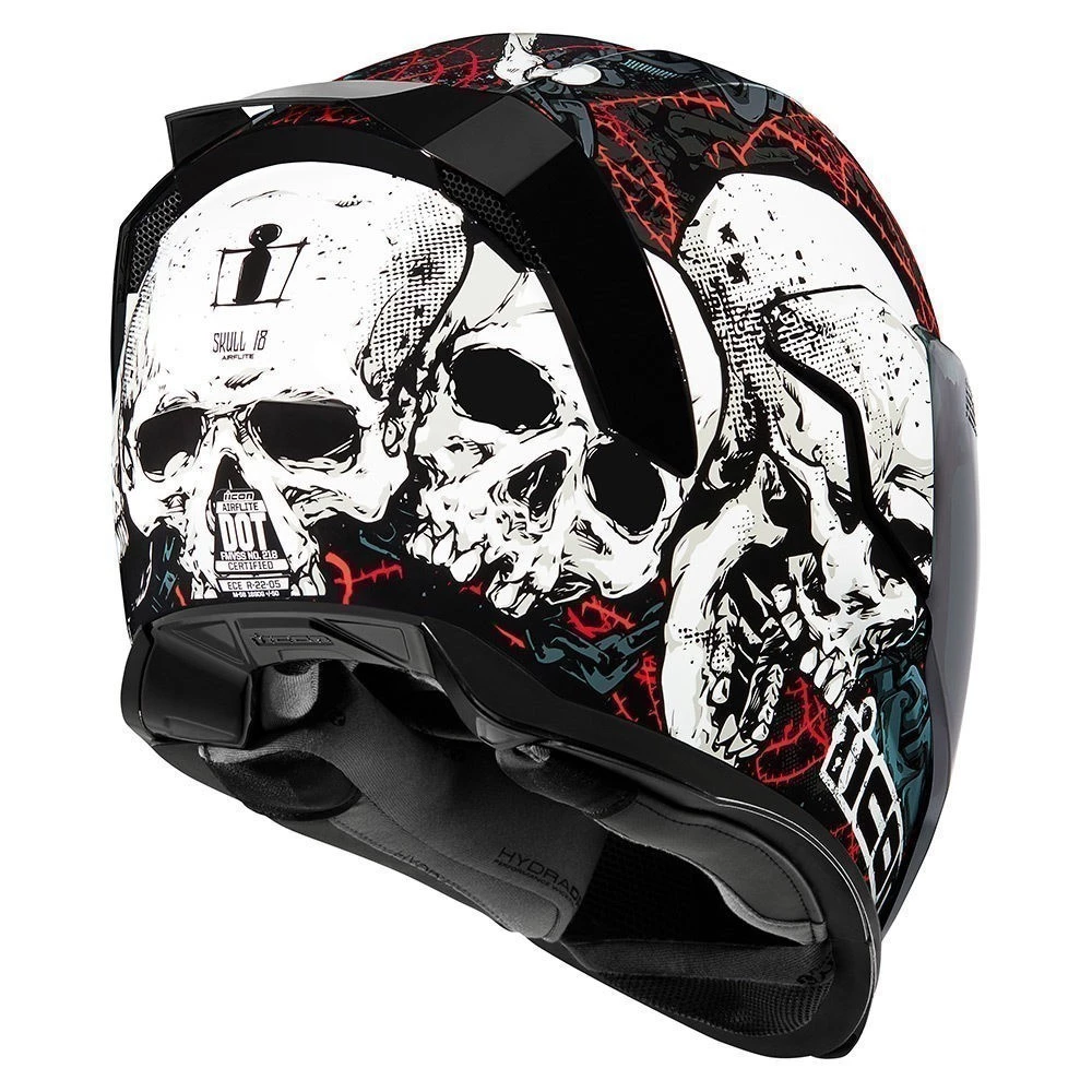 Icon Airflite Skull 18 Full Face Helmet Motorcycle Motorbike Crash Helmet ECE 