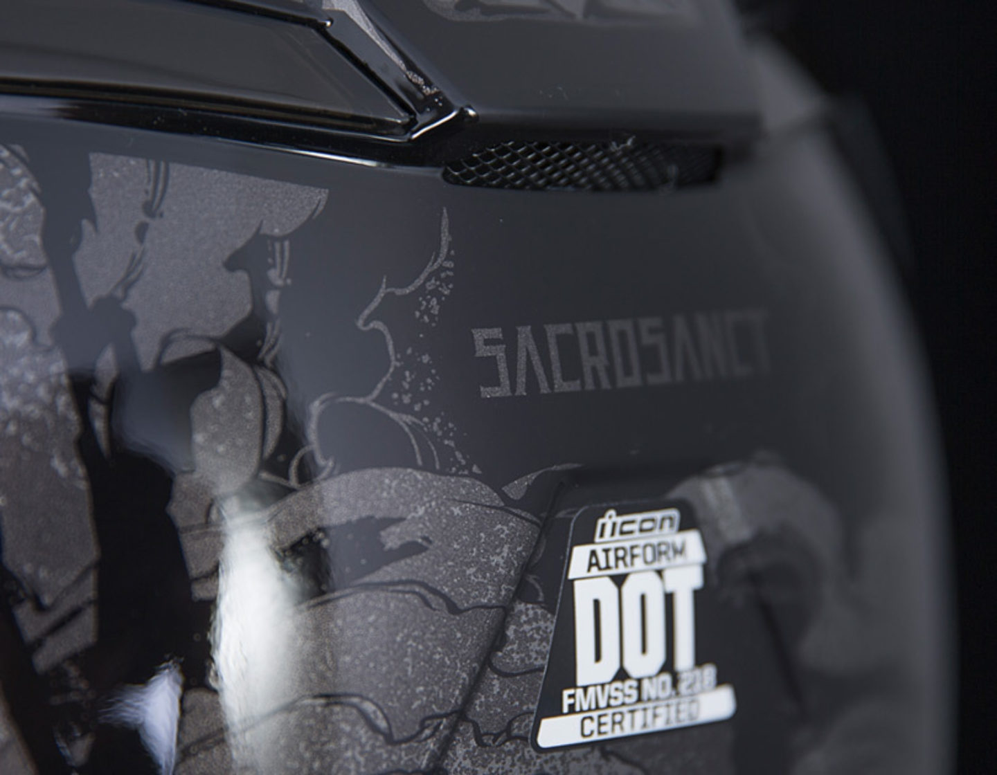 Icon Airform Sacrosanct Black Motorcycle Motorbike HelmetAll Sizes 