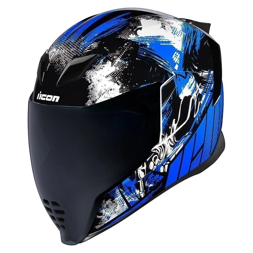 Icon Airflite Stim Black Full Face Motorcycle Motorbike Helmet 