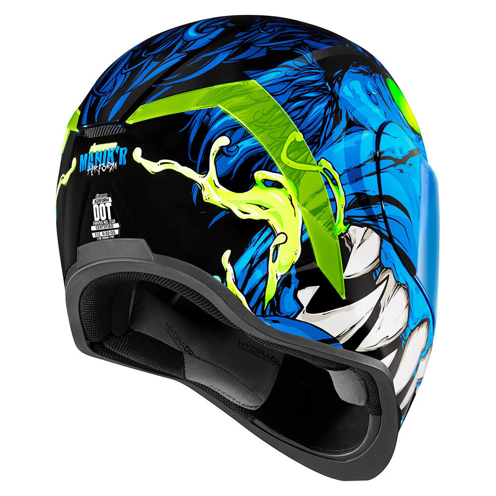 New Spring 2021 Icon Blue Airform Manik'R Full Face Motorcycle Helmet