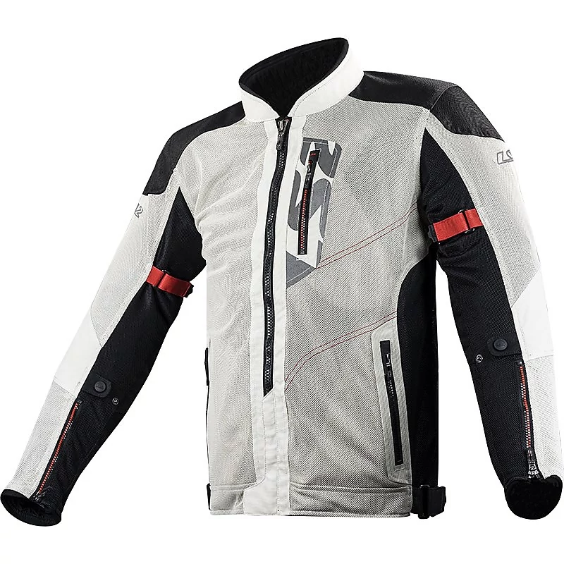 LS2 Alba Men Grey-Black motorcycle jacket light grey